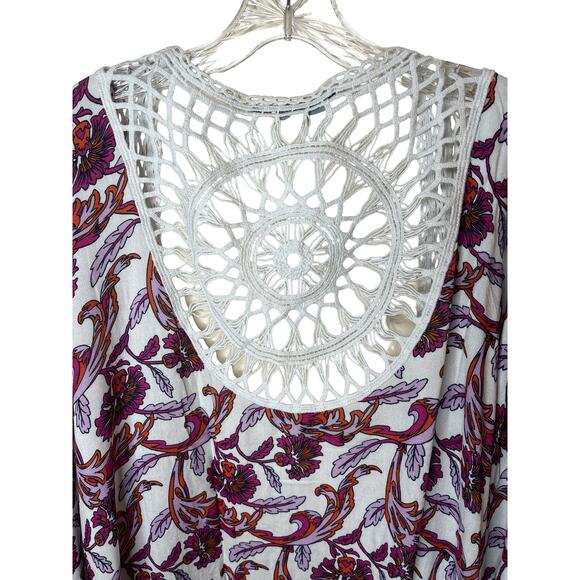 Colleen Lopez Floral Crochet Knit Cardigan XS/S - Picture 2 of 9